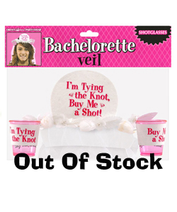 Bachelorette I`m Tying the Knot Veil with Shot Glasses[EL-7475-03]