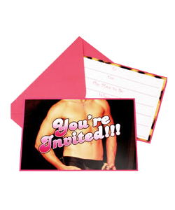 Bachelorette Party Hot Hunk Invitations[EL-7618-014]