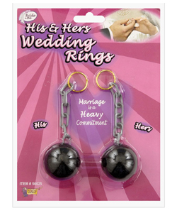 His and Hers Ball and Chain Wedding Rings[EL-7858-01]