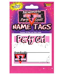 Outta Control Party Girl Bachelorette Name Tags[EL-7860-07]