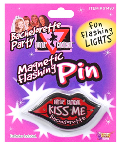 Bachelorette Party Magnetic Flashing Kiss Me Pin[EL-7860-53]