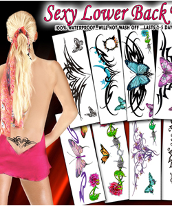 Tramp Stamp Sexy Lower Back Temporary Tattoos[EL-8200-01]