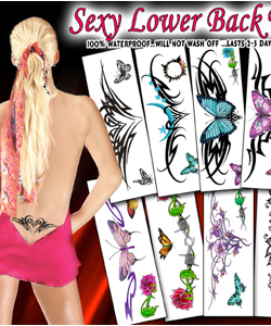 Tramp Stamp Lower Back Temporary Tattoos[EL-8200-01]