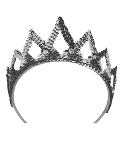 7 Point Sequin Tiara Silver[EL-8344-01]