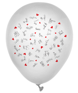 Dirty Position Stick Figure Balloons[EL-8606-13]