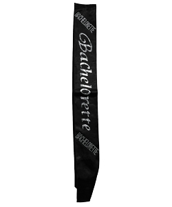 Bachelorette Non Flashing Black Sash[EL-8609-14]