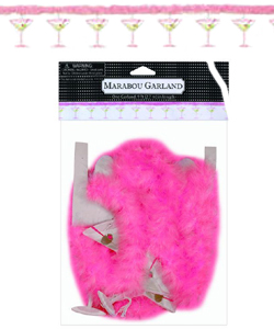 Martini Glass Printed Garland with Marabou[EL-8611-10]