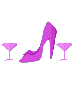 Martini and Heels 3D Centerpiece[EL-8611-12]