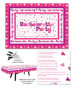 Bachelorette Party Table Cloth Trivia Game[HP2515]