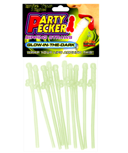 Party Pecker Glow In The Dark Sipping Straws[HTP2102]