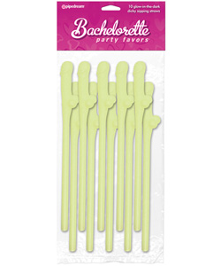 Glow In The Dark Dicky Sipping Straws[PD6203-02]
