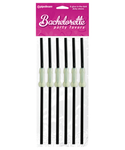 Bachelorette Glow in the Dark Dicky Straws[PD6236-32]