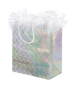 Silver Hologram Marabou Gift Bag [EL-5100-31]