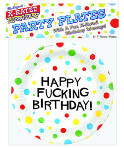 Happy Fucking Birthday Plates  [EL-6564-2]