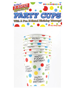 Happy Fucking Birthday Party Cups  [EL-6564-8]