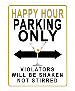 Happy Hour Parking Tin Sign  [EL-7103-229]