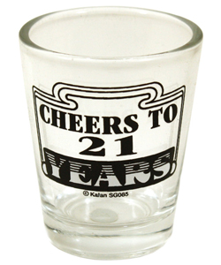 Cheers To 21 Clear Shot Glass[EL-7104-085]