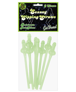 Sexxxy Sipping Straws Glow In The Dark  [EL-7618-102G]