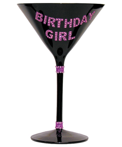 Birthday Girl Martini Glass Black[EL-7856-02]