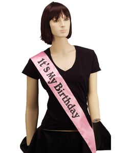 Its My Birthday Sash Pink[EL-7856-07]