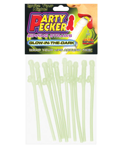 Party Pecker Glow In The Dark Sipping Straws [EL-8005-2]