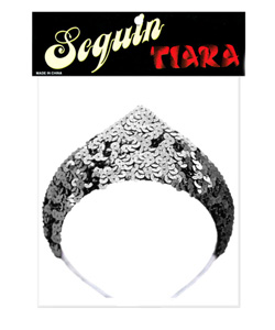1 Point Sequin Tiara Silver [EL-8343-01]