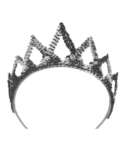 7 Point Sequin Tiara Silver  [EL-8344-01]