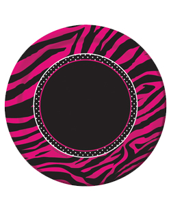 Pink Zebra Plates[EL-8612-01]