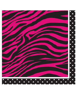 Pink Zebra Boutique Beverage Napkins[EL-8612-02]