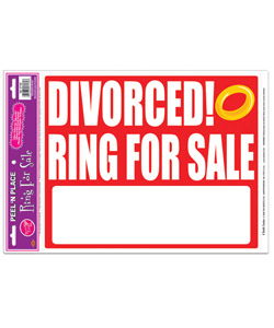 Divorced Ring For Sale Peel N Place Sign  [EL-8631-02]