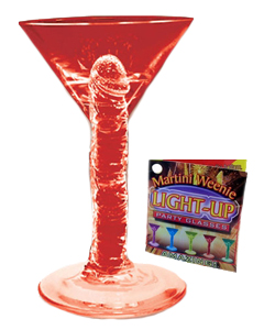 Martini Light Up Red Party Glass [HP2361]