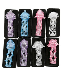 [ 1 PC ]  A stretchable sleeve with tickler top and penis cage. Made of soft jelly, this tickler cage stretches to fit over the penis. Nodules and fun shapes provide loads of stimulation.  Give her a little more than what she bargained for with every thrust of your cock.  Colors and styles may vary.  Sold individually.  Happy Top Tickler Cage is manufactured by Pipedream Products  PD2218-99.
